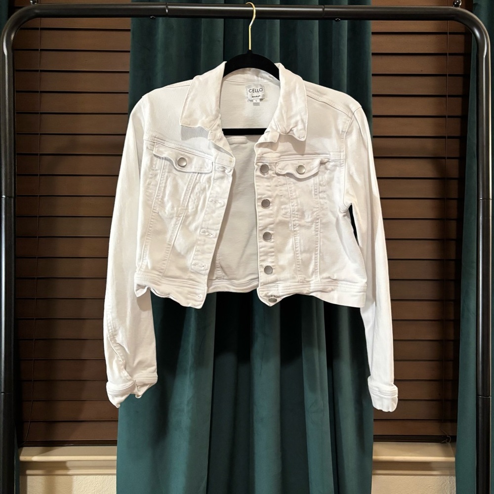 Cello Ivory Cropped Denim Jacket